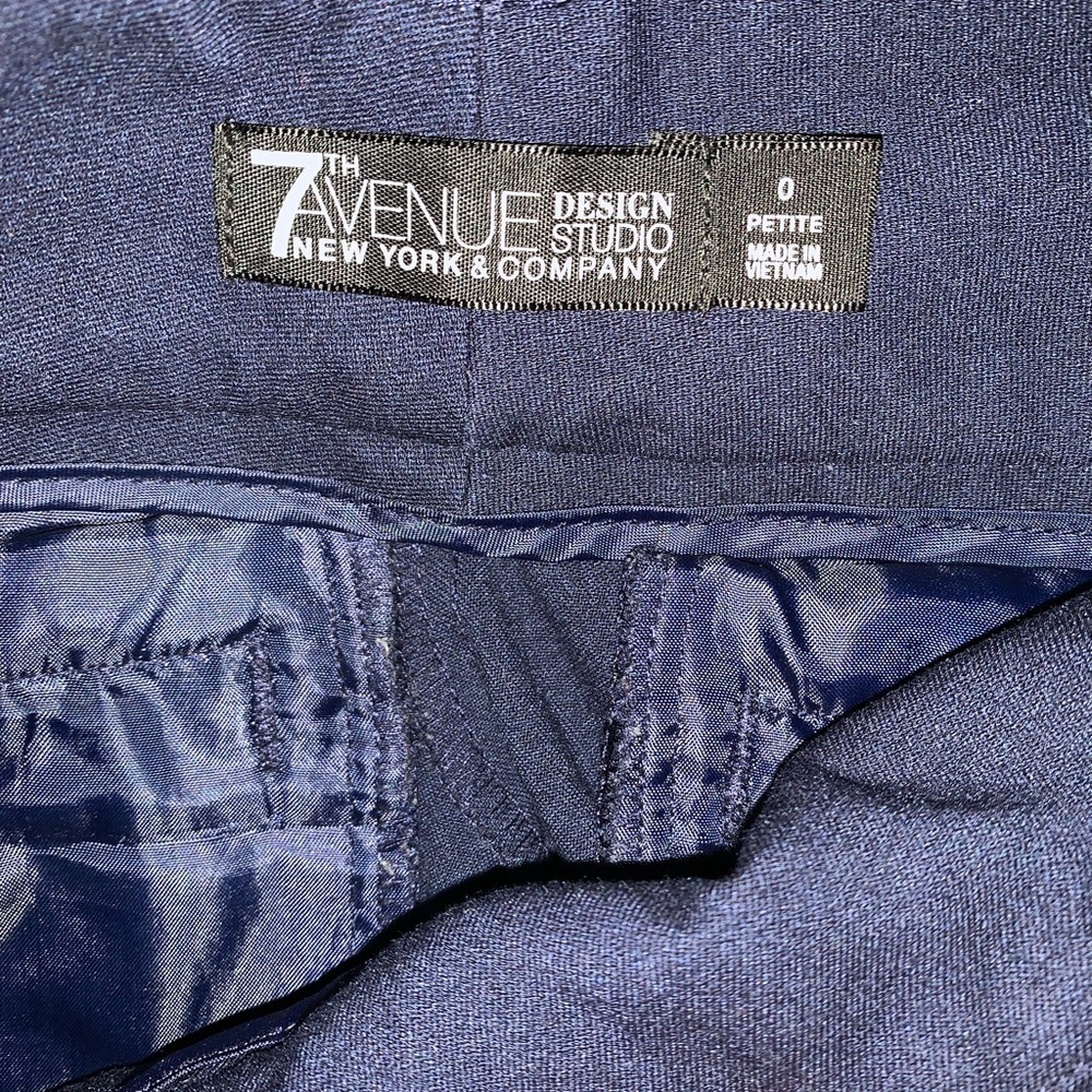 7th avenue New York and company navy petite bootcut dress pants - Picture 5 of 10